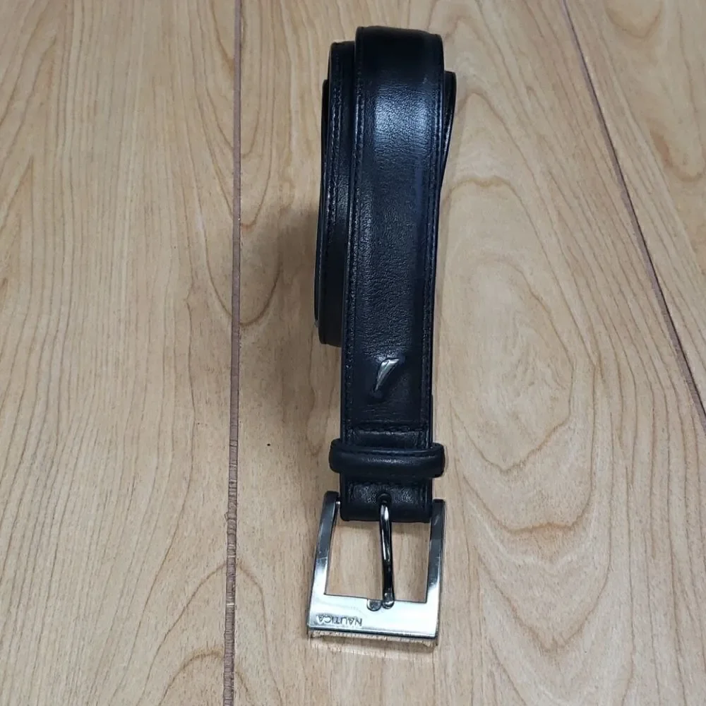 NAUTICA GENUINE LEATHER BLACK BELT